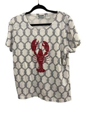 Shenanigans Vintage Nautical T-shirt Lobster Rope Design PXL Cotton Blend Sail